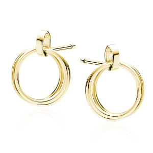 Cercei argint placati cu aur galben cu cercuri 11 mm DiAmanti Z1937EG-DIA (Argint 925‰ 1,5 g.)